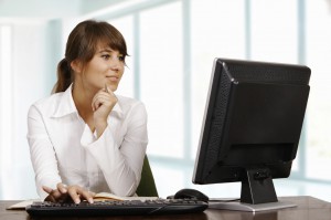 Woman using computer